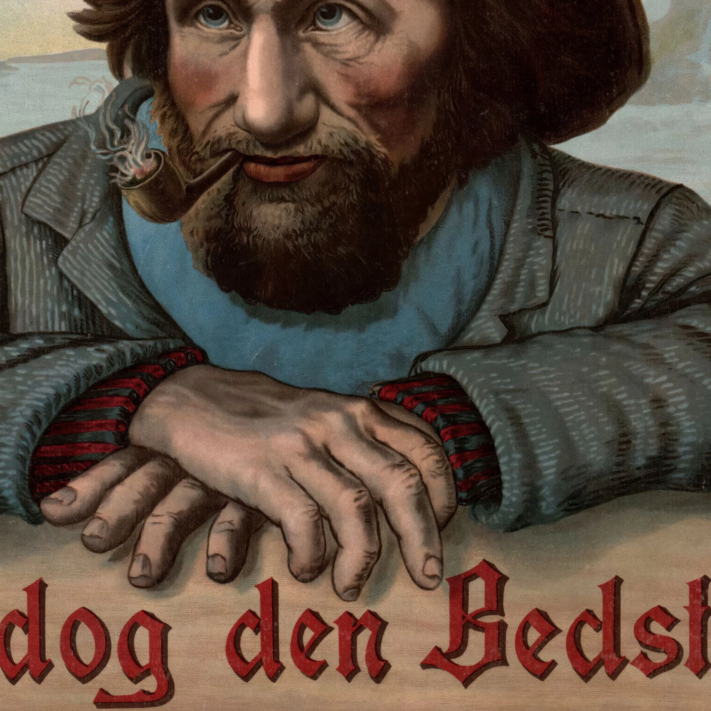 Tiedemanns Tobak 1920 - Norsk reklameplakat med fiskere – billede 4