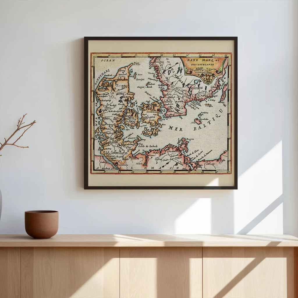 Danmark 1697 - Dane Marq et Sud-Gothlande - Kort – billede 3