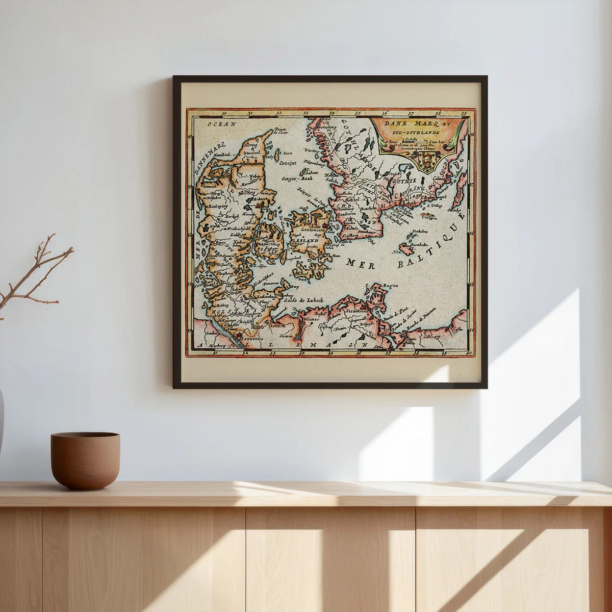 Danmark 1697 - Dane Marq et Sud-Gothlande - Kort – billede 3