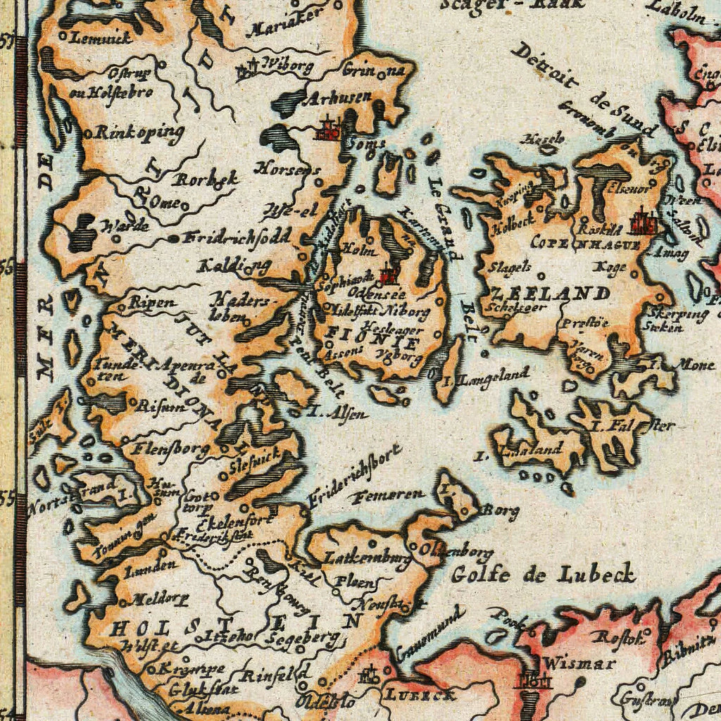Danmark 1697 - Dane Marq et Sud-Gothlande - Kort – billede 4