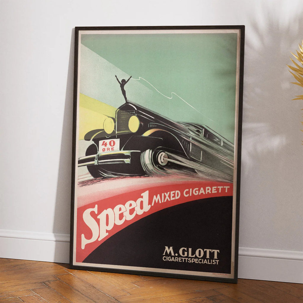 Speed Mixed Cigarette 1932 - Norsk reklameplakat – billede 2
