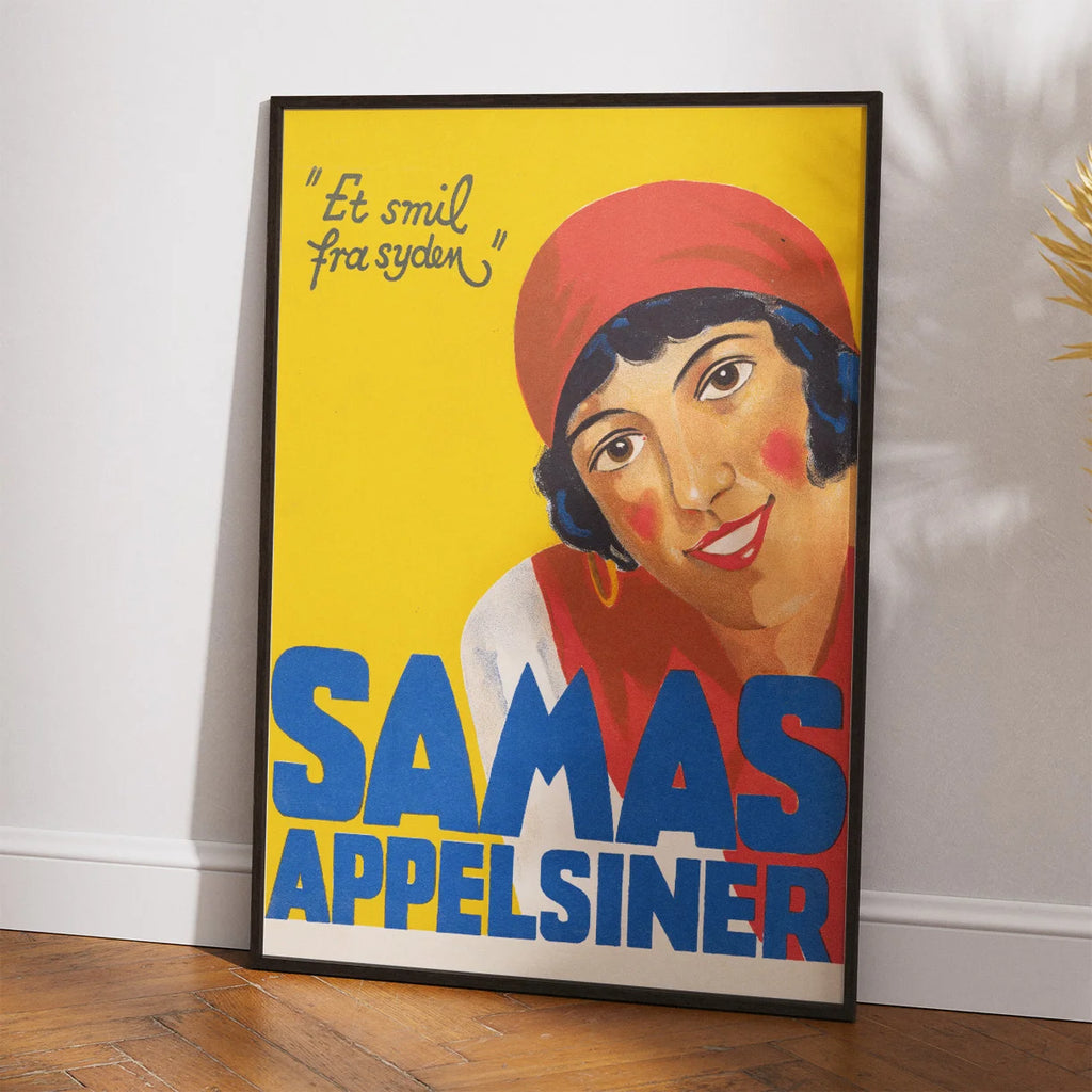 Et smil fra syden 1930 - Reklameplakat for Samas appelsiner – billede 2