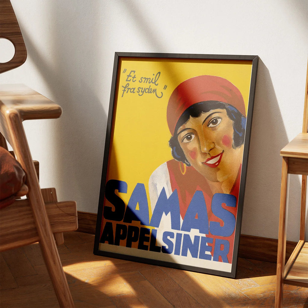Et smil fra syden 1930 - Reklameplakat for Samas appelsiner – billede 3