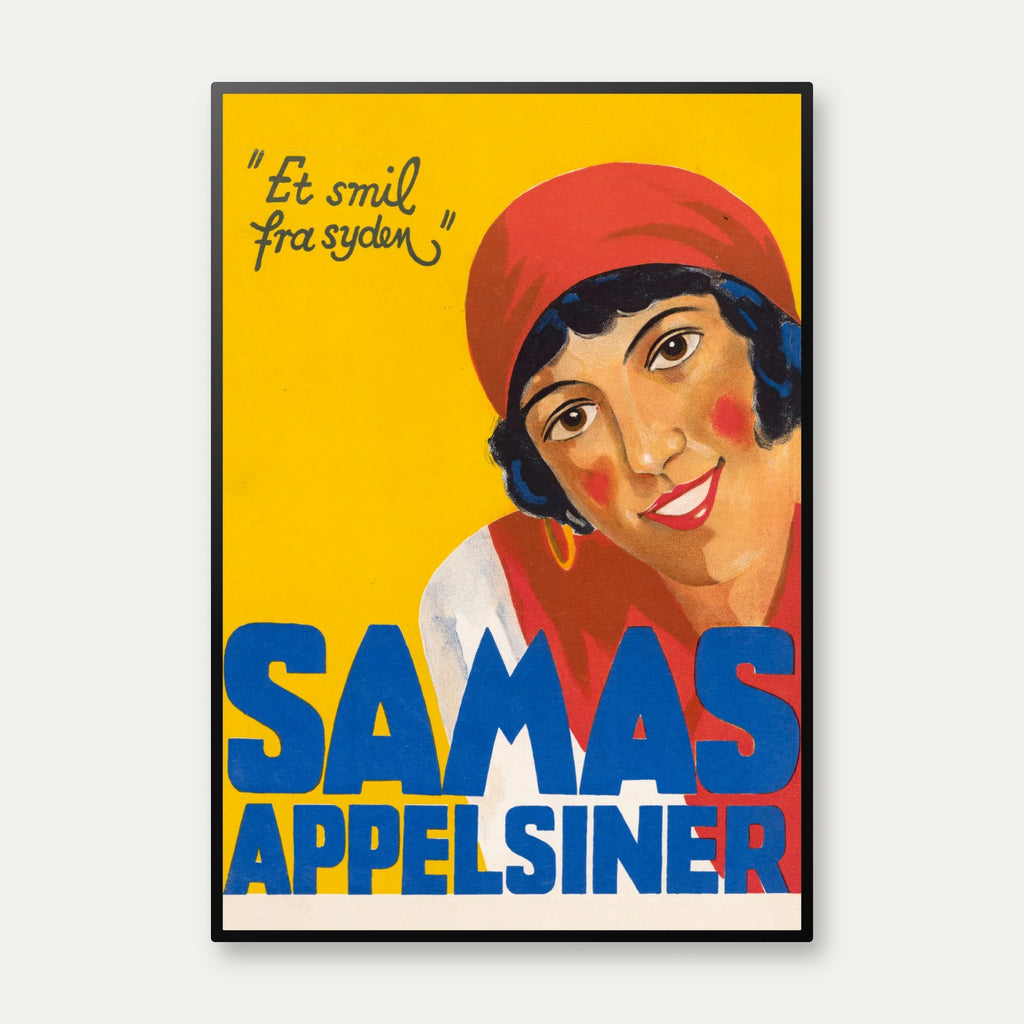 Et smil fra syden 1930 - Reklameplakat for Samas appelsiner – billede 1