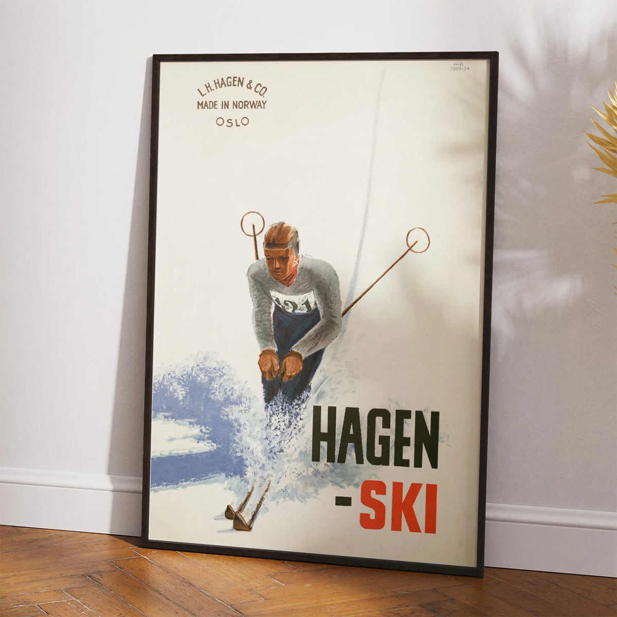 Hagen Ski 1934 - Norsk reklameplakat – billede 2