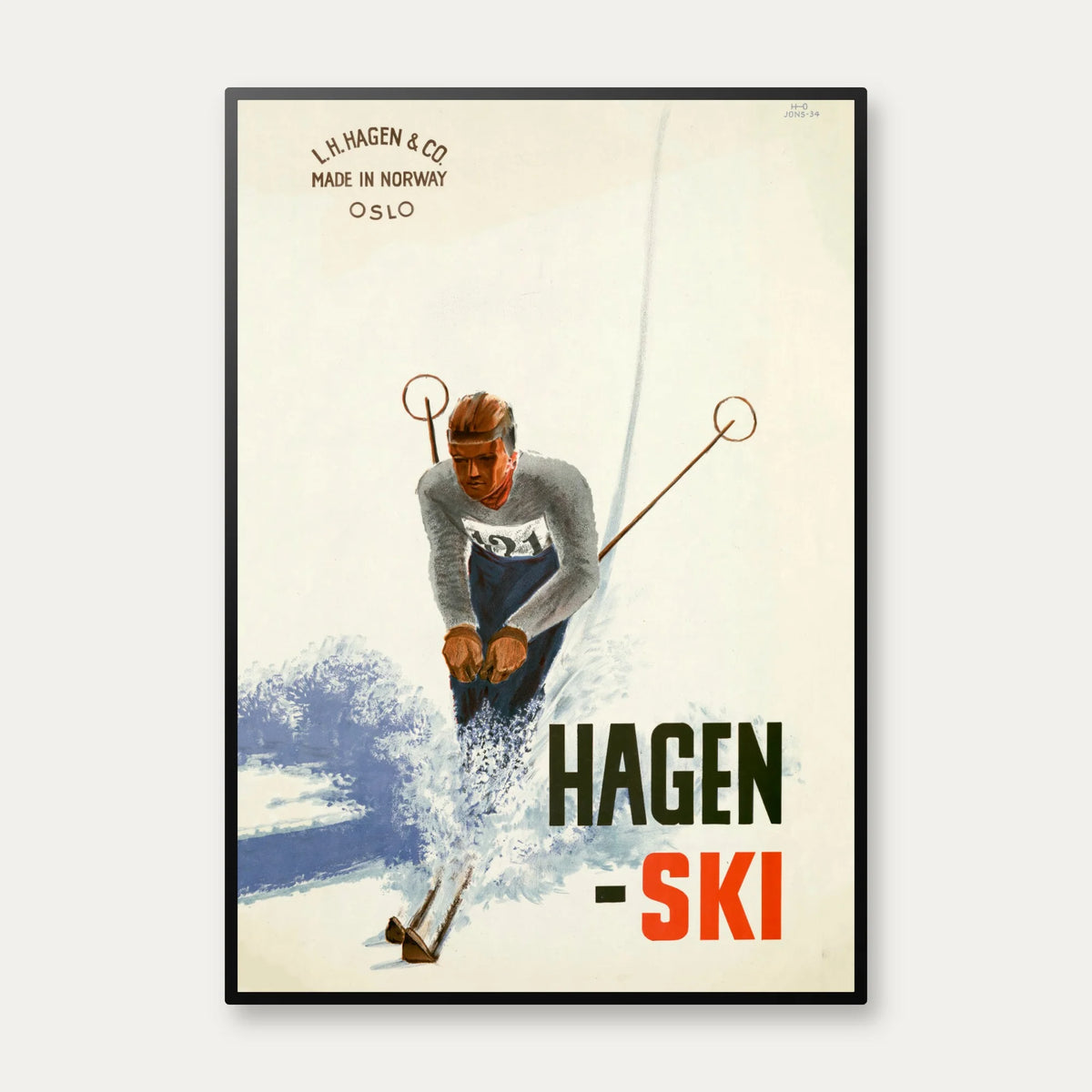 Hagen Ski 1934 - Norsk reklameplakat – billede 1