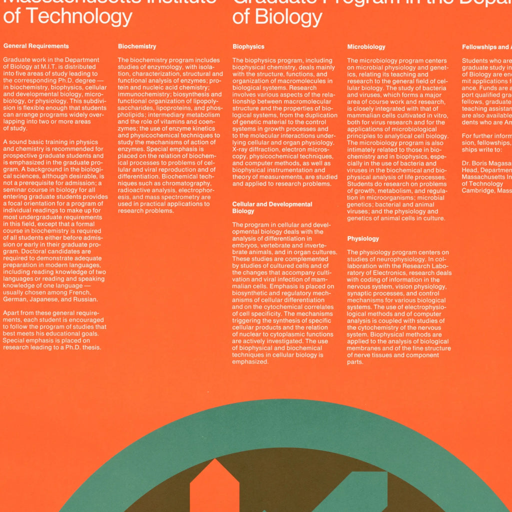 MIT Biology Graduate Program 1967 - Plakat af Dietmar Winkler - 50×80 cm – billede 4