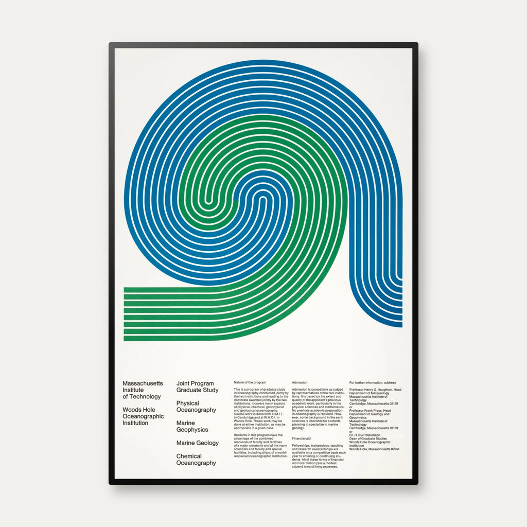 MIT og Woods Hole Oceanographic Institution 1967 - Graduate Study plakat – billede 1