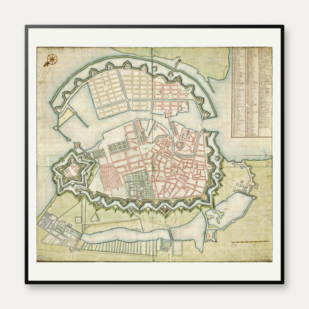 Kort over København ca. 1694 - Håndtegning – billede 1