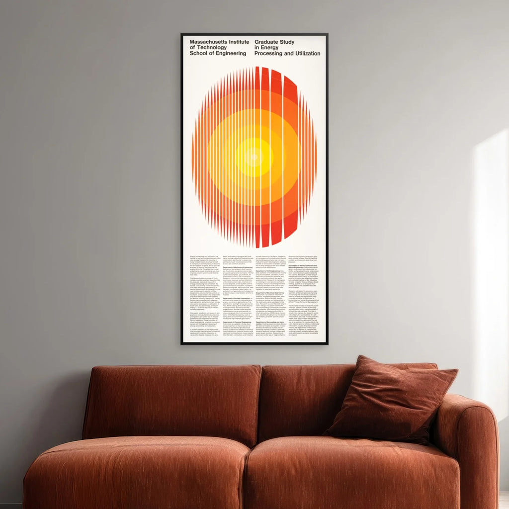 MIT Energy Processing and Utilization 1967 - Engineering plakat - 38×80 cm – billede 2