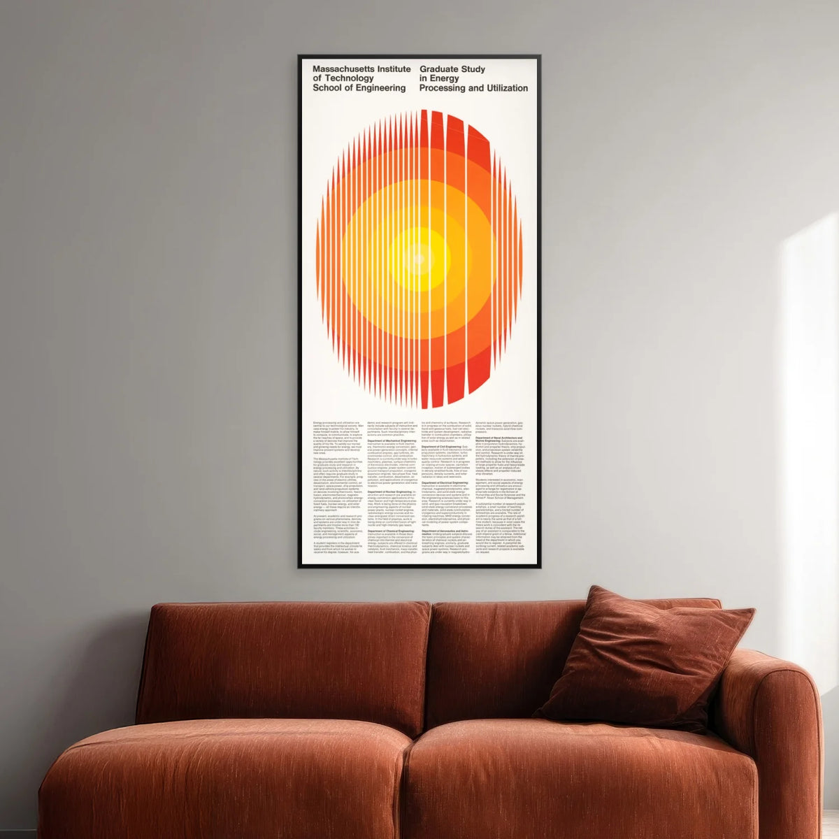 MIT Energy Processing and Utilization 1967 - Engineering plakat - 38×80 cm – billede 2