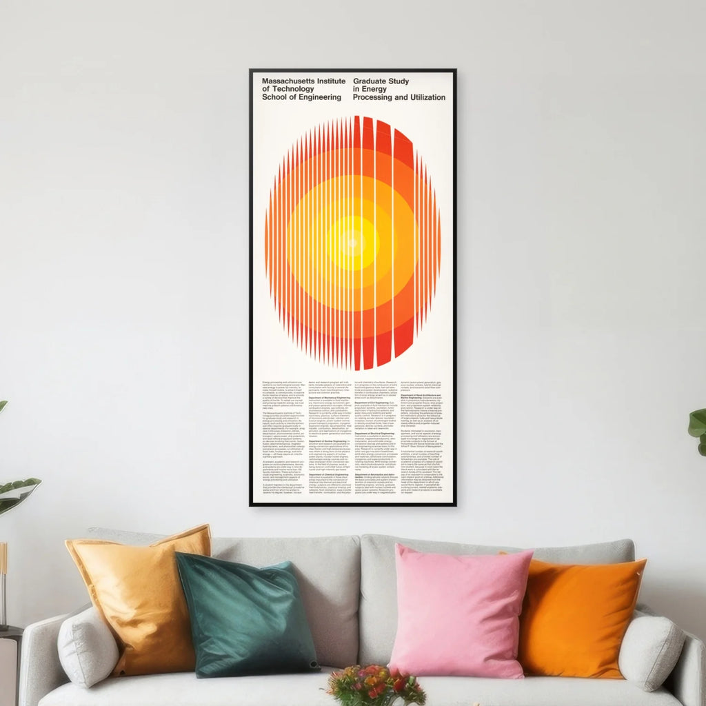 MIT Energy Processing and Utilization 1967 - Engineering plakat - 38×80 cm – billede 3