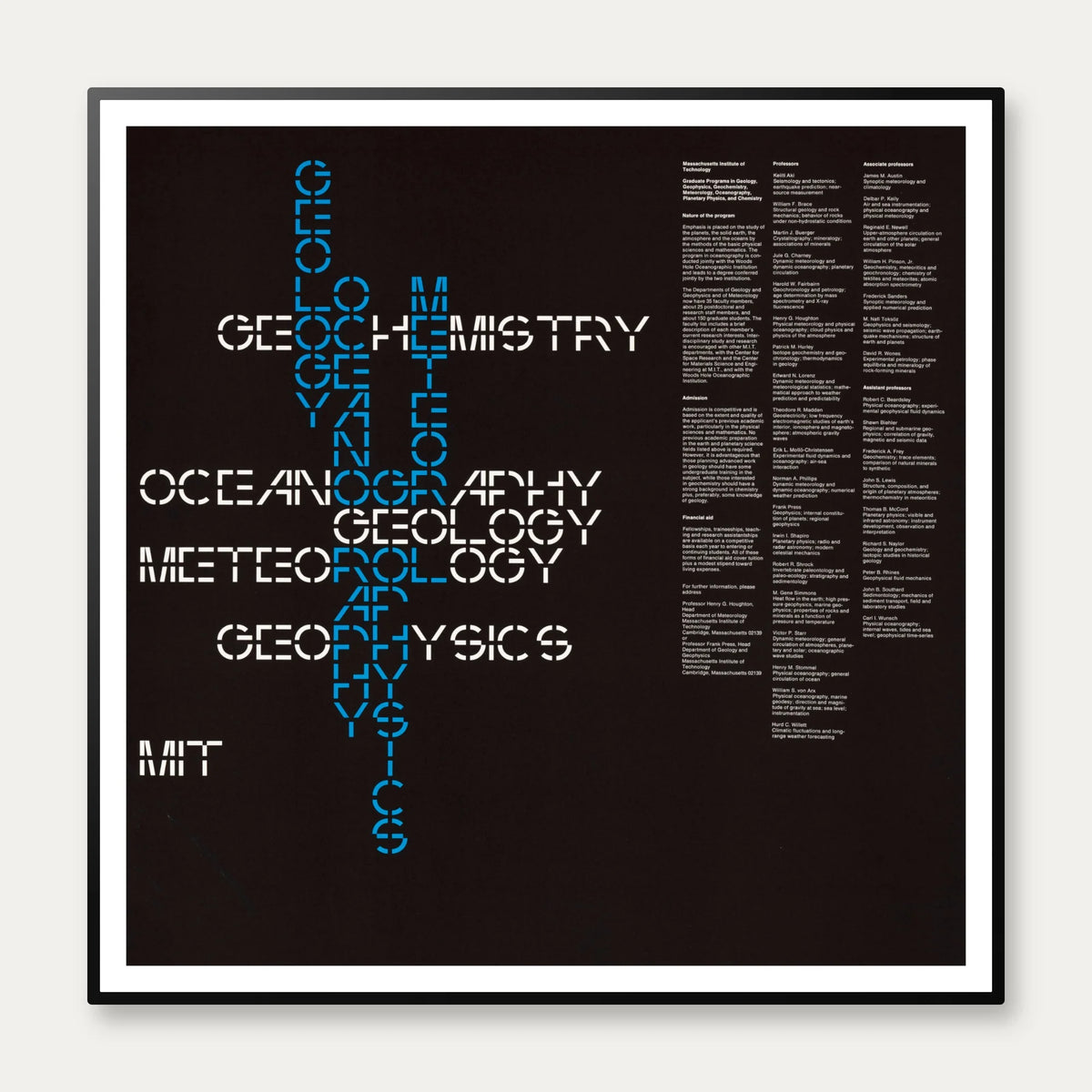 MIT Earth Sciences 1967 - Graduate Program plakat – billede 1