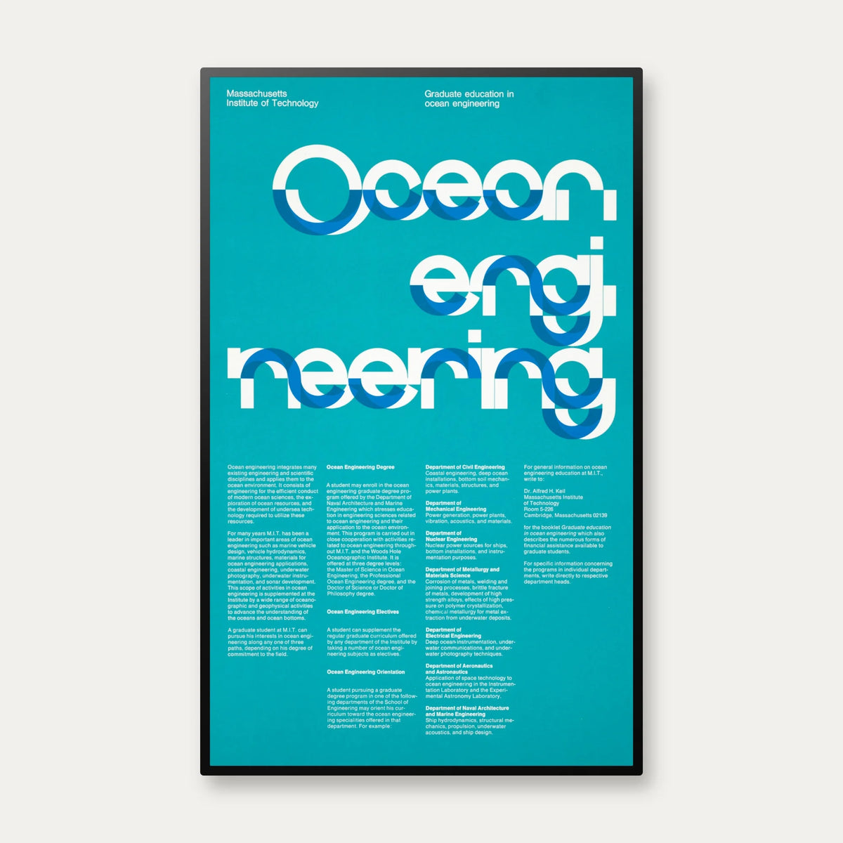 MIT Ocean Engineering 1967 - Plakat af Dietmar Winkler - 50×80 cm – billede 1