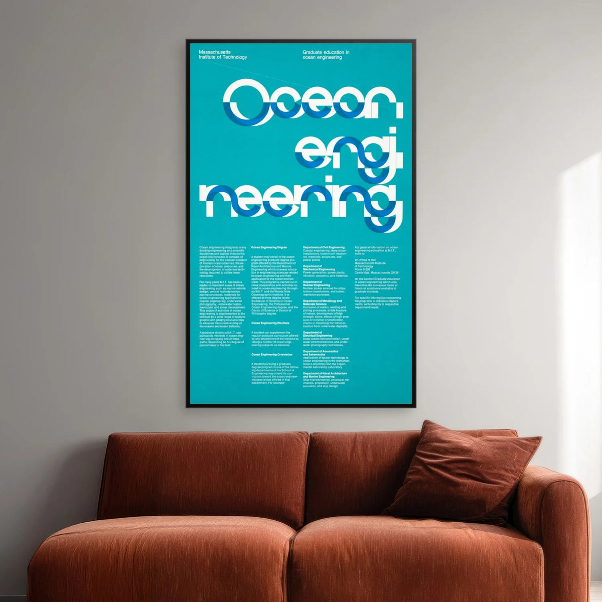 MIT Ocean Engineering 1967 - Plakat af Dietmar Winkler - 50×80 cm – billede 2