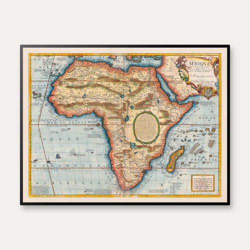 Afrika 1689 - Historisk kort af Coronelli - 85×65 cm – billede 1