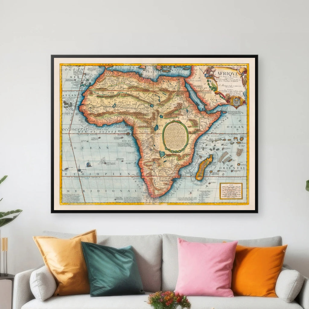 Afrika 1689 - Historisk kort af Coronelli - 85×65 cm – billede 3