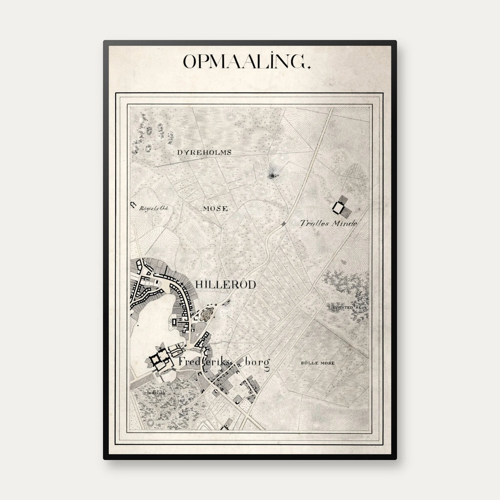 Hillerød og Frederiksborg Slot 1845 - Kort – billede 1