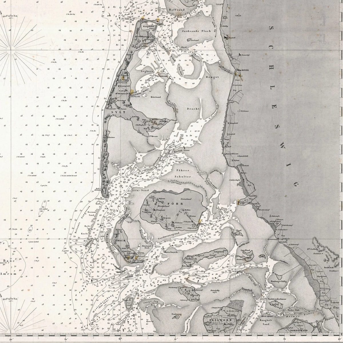 Nordsøen 1877 - Fransk søkort over Jyllands vestkyst og Slesvig – billede 4