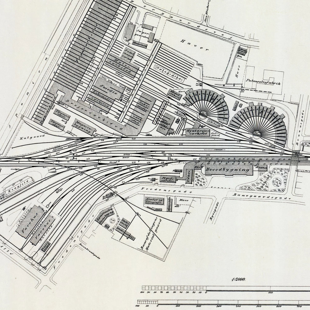 Aarhus Hovedbanegård 1900 - Historisk DSB kort – billede 4