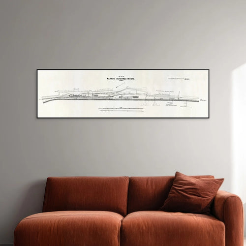 Aarhus Østbanestation 1896 - Historisk DSB kort - 70×20 cm – billede 2