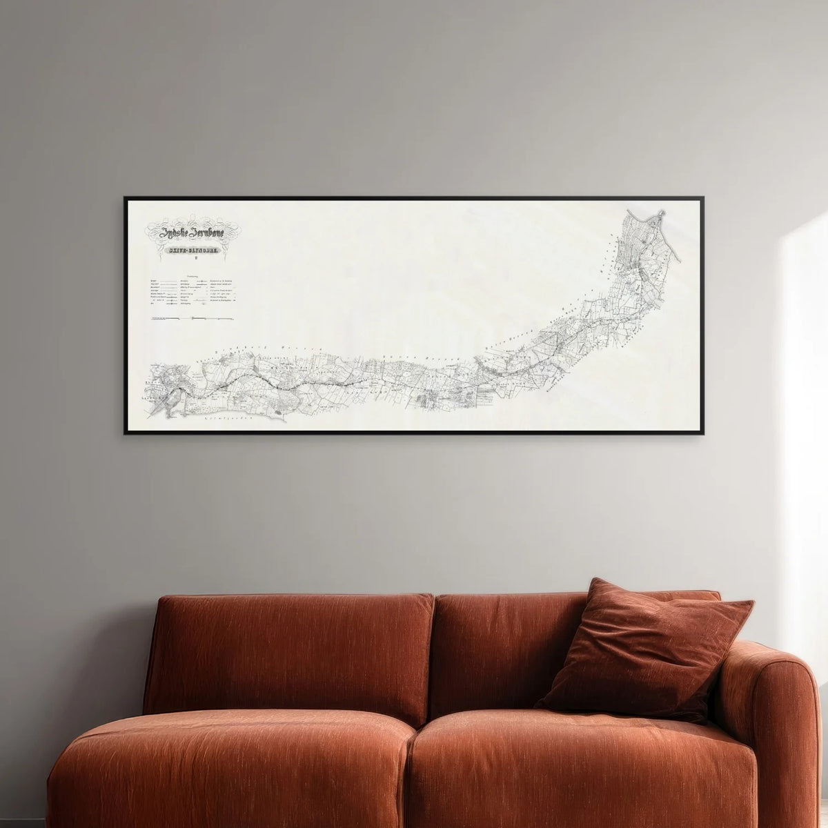Skive - Glyngøre 1880 - Historisk jernbanekort - 85×35 cm – billede 2