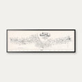 Jernbanen København - Kalundborg 1850-1860 - Historisk jernbanekort - 90×30 cm – billede 1