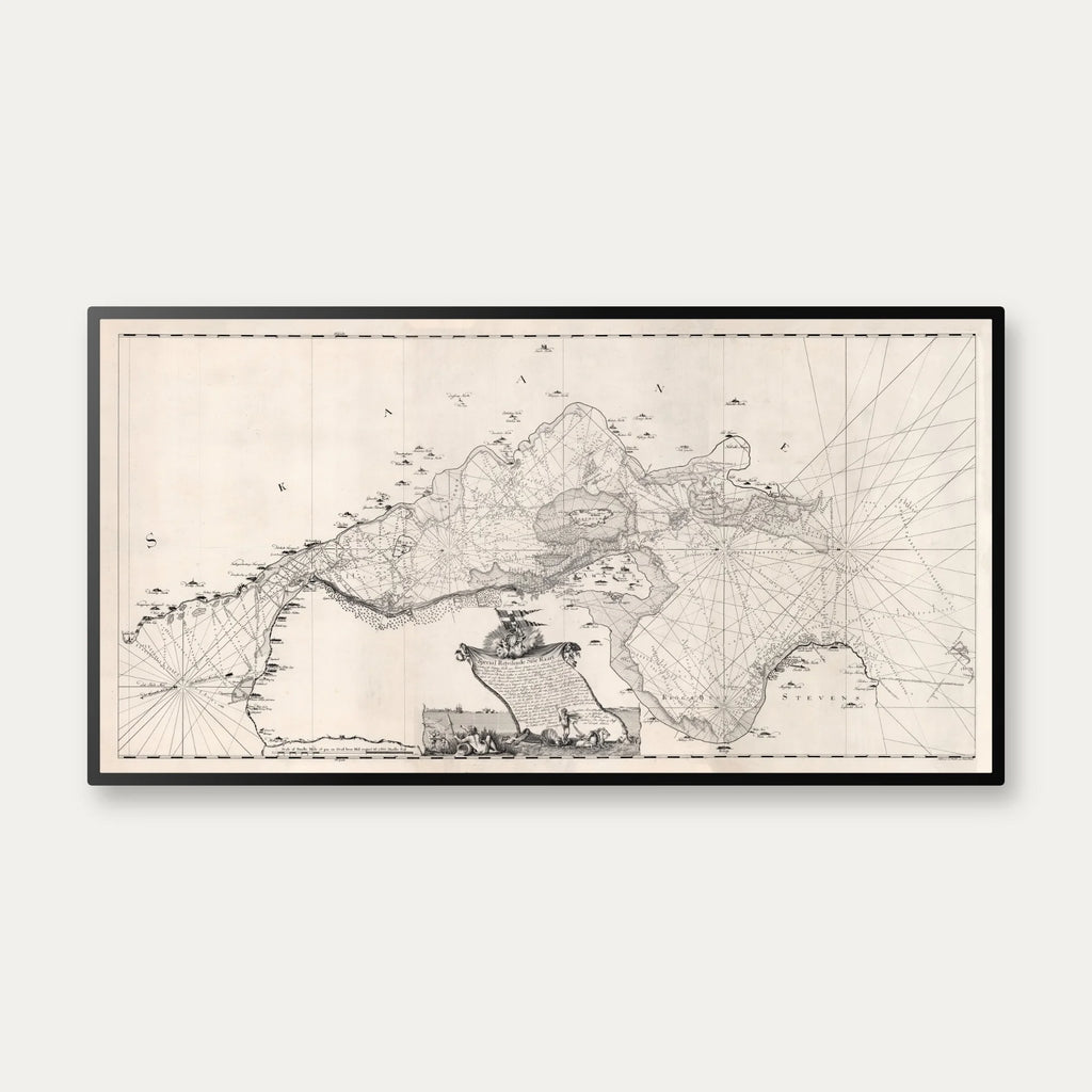 Øresund 1775 - Historisk søkort fra Kronborg til Stevns - 90×47 cm – billede 1