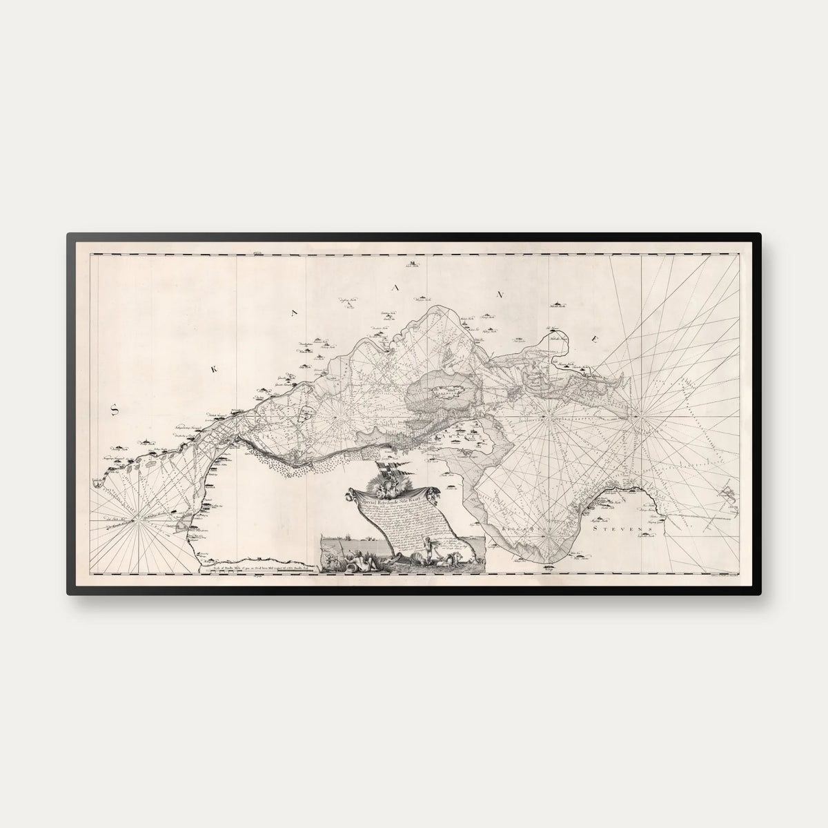 Øresund 1775 - Historisk søkort fra Kronborg til Stevns - 90×47 cm – billede 1