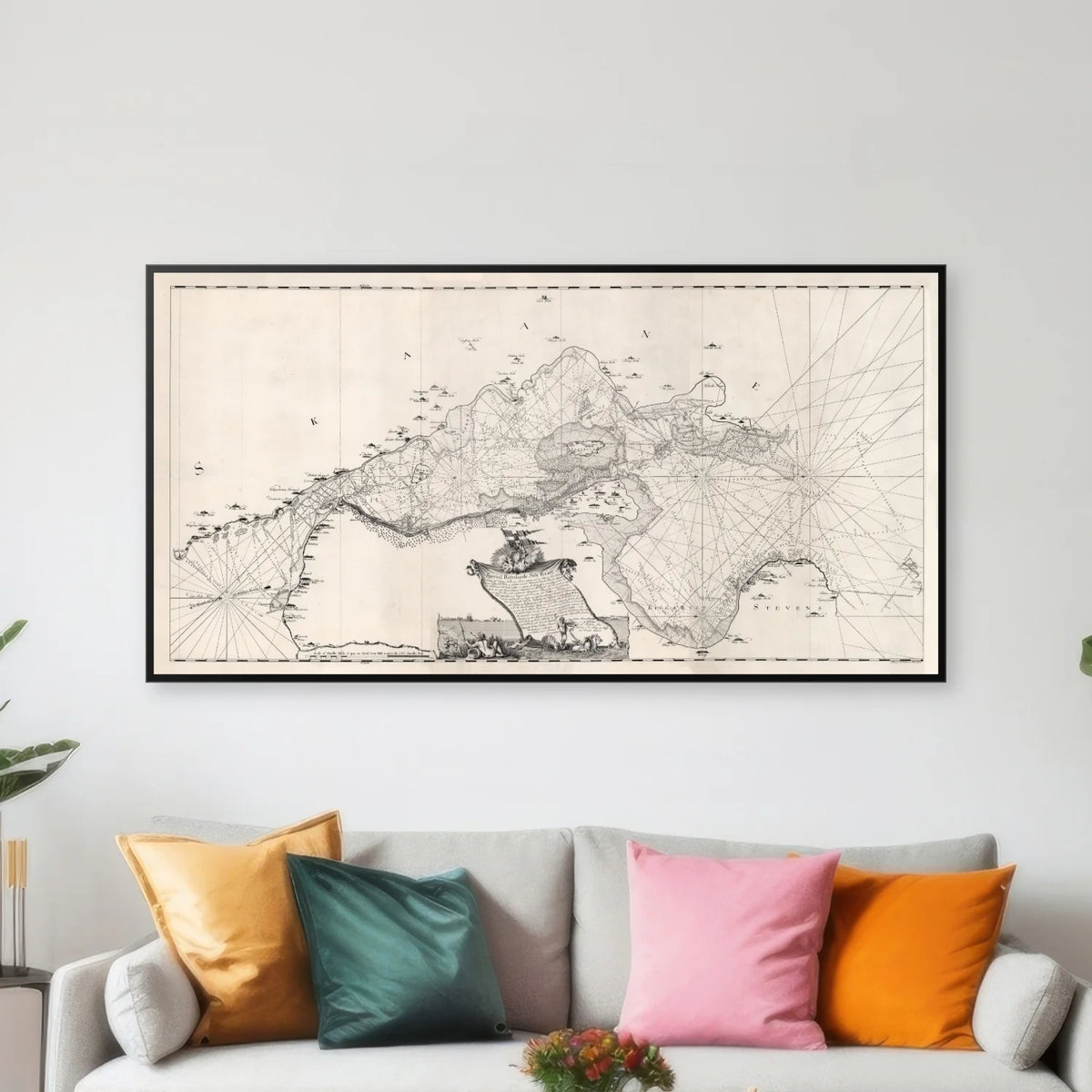 Øresund 1775 - Historisk søkort fra Kronborg til Stevns - 90×47 cm – billede 3