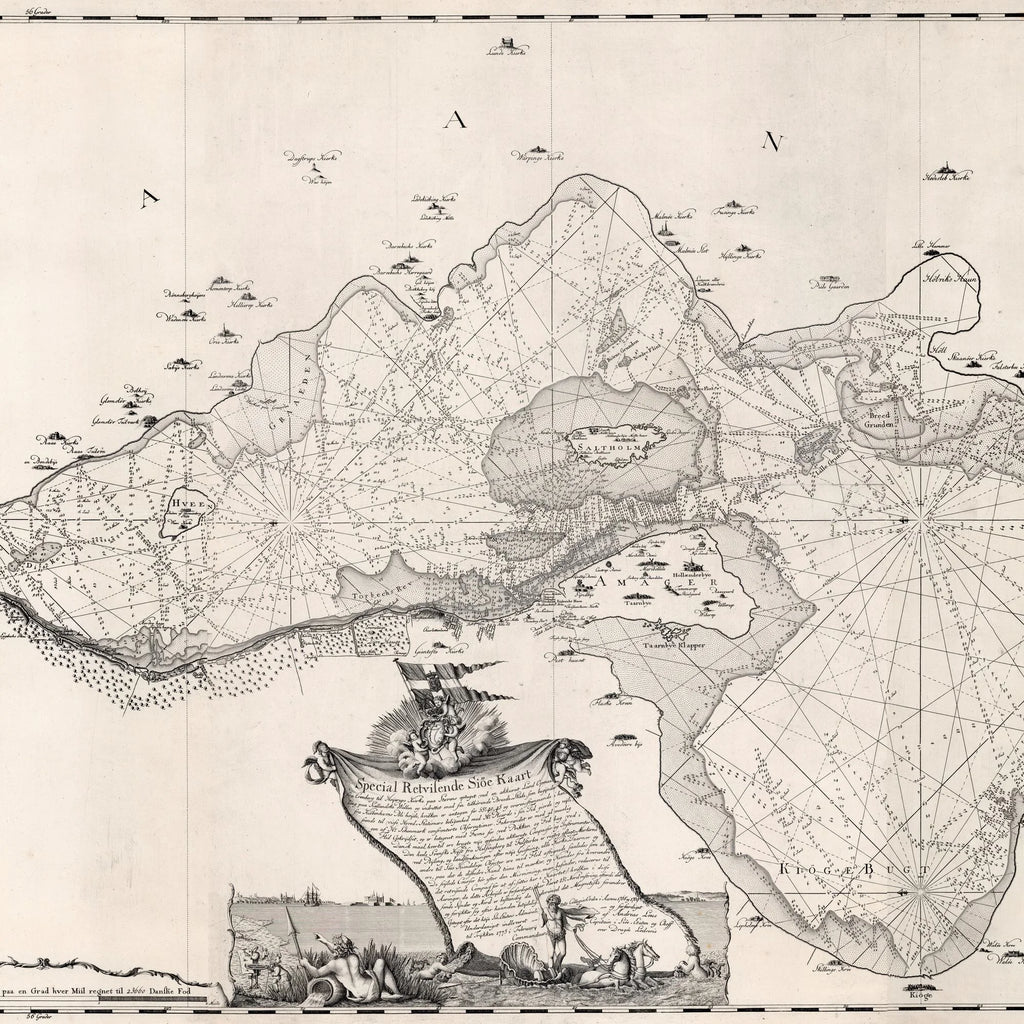 Øresund 1775 - Historisk søkort fra Kronborg til Stevns - 90×47 cm – billede 4
