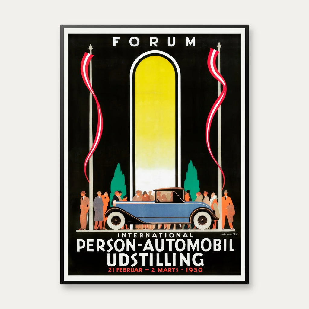 Automobiludstilling 1930 - Plakat af Sven Henriksen - 40×55 cm – billede 1