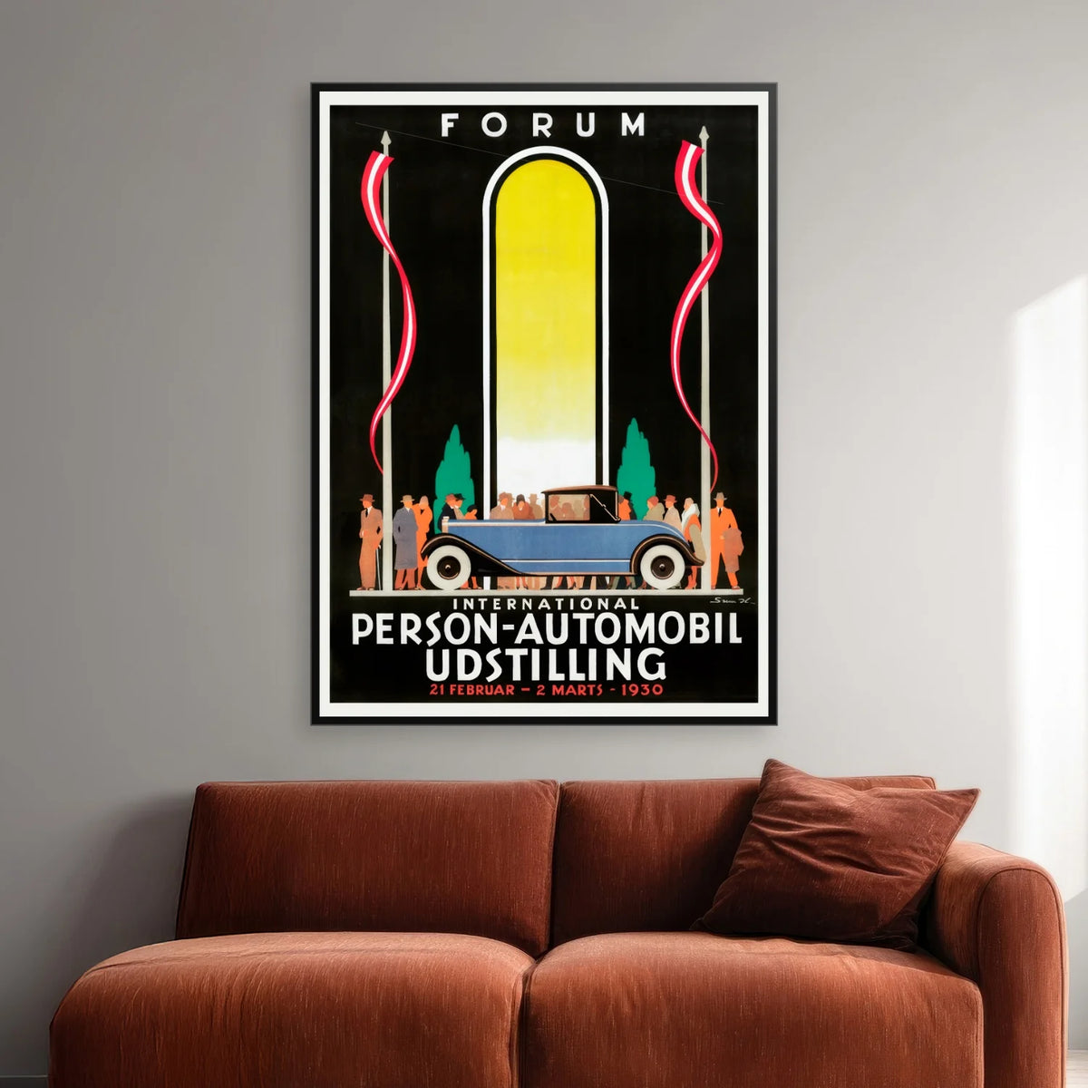 Automobiludstilling 1930 - Plakat af Sven Henriksen - 40×55 cm – billede 2