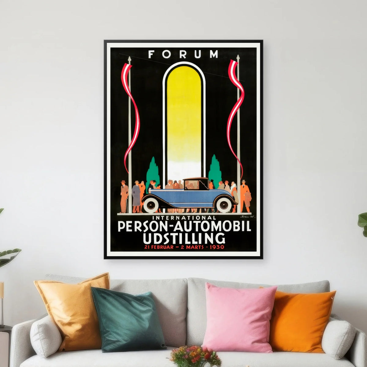 Automobiludstilling 1930 - Plakat af Sven Henriksen - 40×55 cm – billede 3