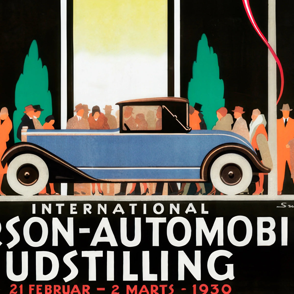 Automobiludstilling 1930 - Plakat af Sven Henriksen - 40×55 cm – billede 4