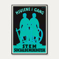 Hjulene i gang, Socialdemokratiet 1926 - Valgplakat af Sven Henriksen - 40×55 cm – billede 1