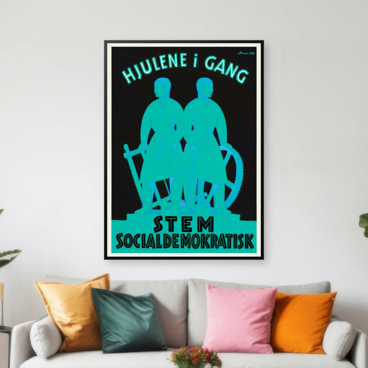 Hjulene i gang, Socialdemokratiet 1926 - Valgplakat af Sven Henriksen - 40×55 cm – billede 3