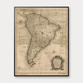 Sydamerika 1770 - Historisk kort af Richard William Seale - 50×75 cm – billede 1