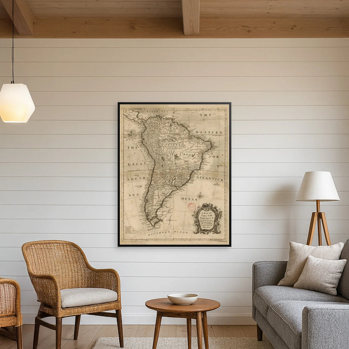 Sydamerika 1770 - Historisk kort af Richard William Seale - 50×75 cm – billede 3