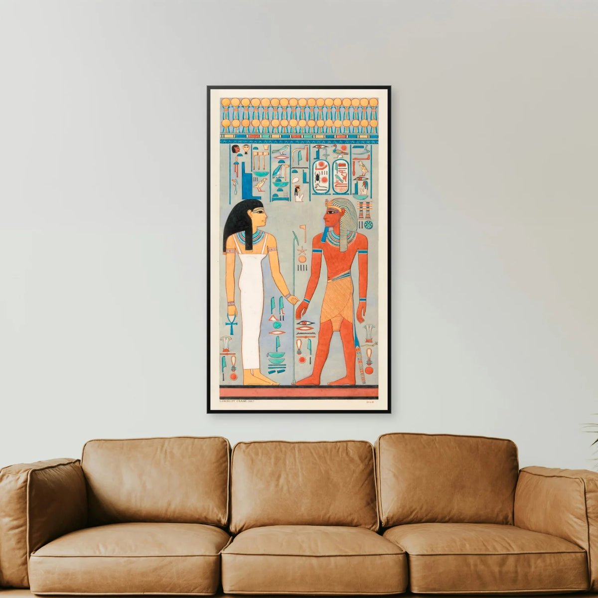 Kongen og Isis - Motiv fra Horemhebs grav - 45×80 cm – billede 2