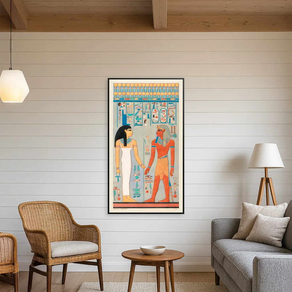 Kongen og Isis - Motiv fra Horemhebs grav - 45×80 cm – billede 3