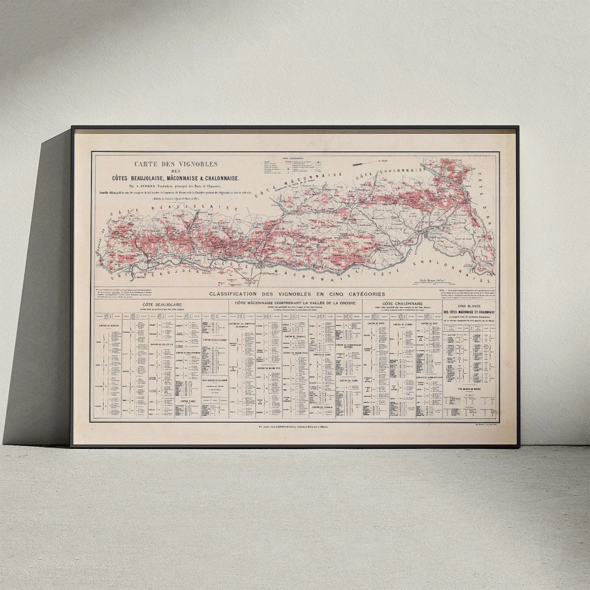 Beaujolais, Mâconnais og Châlonnais 1901 - Historisk vinkort – billede 3