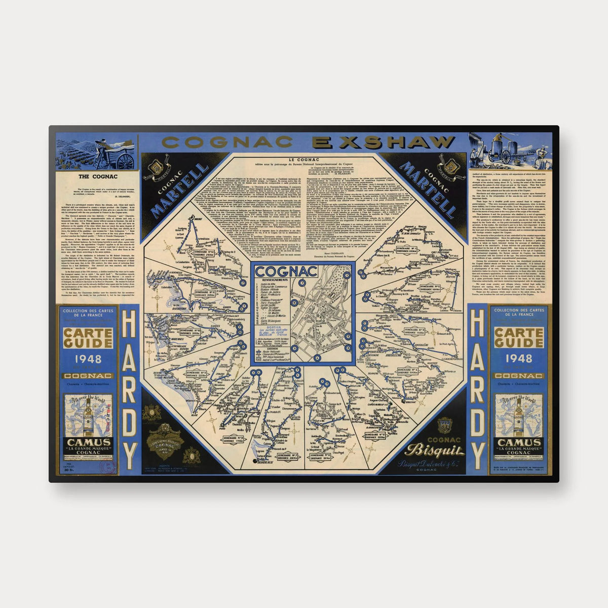 Cognac 1948 - Historisk guidekort – billede 1