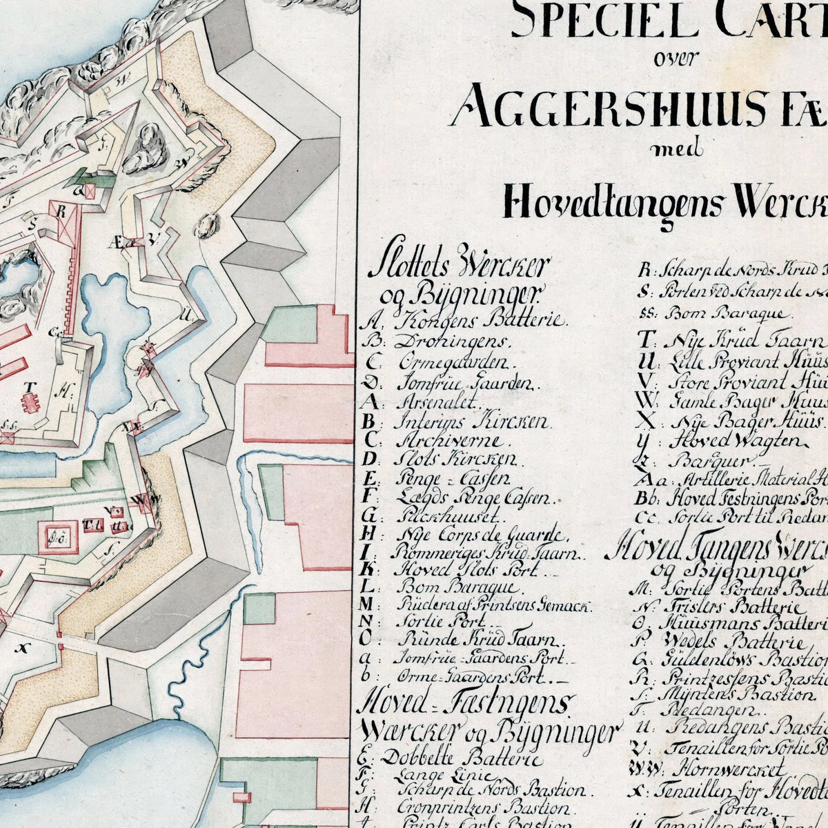 Aggershuus Fæstning 1780 - Speciel Carte fra Norge – billede 4