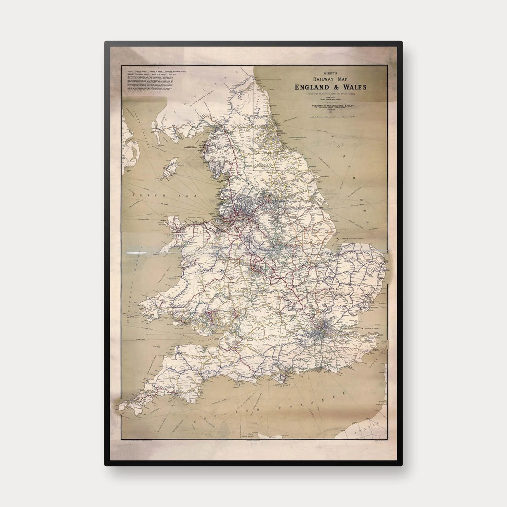 England og Wales 1881 - John Aireys jernbanekort – billede 1