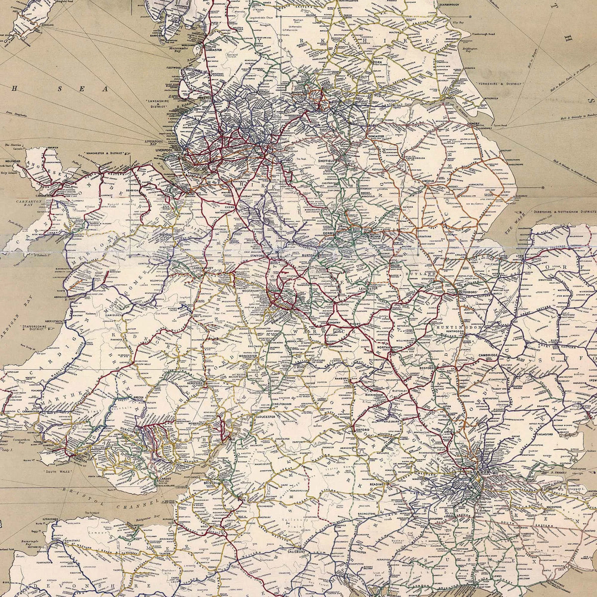 England og Wales 1881 - John Aireys jernbanekort – billede 4