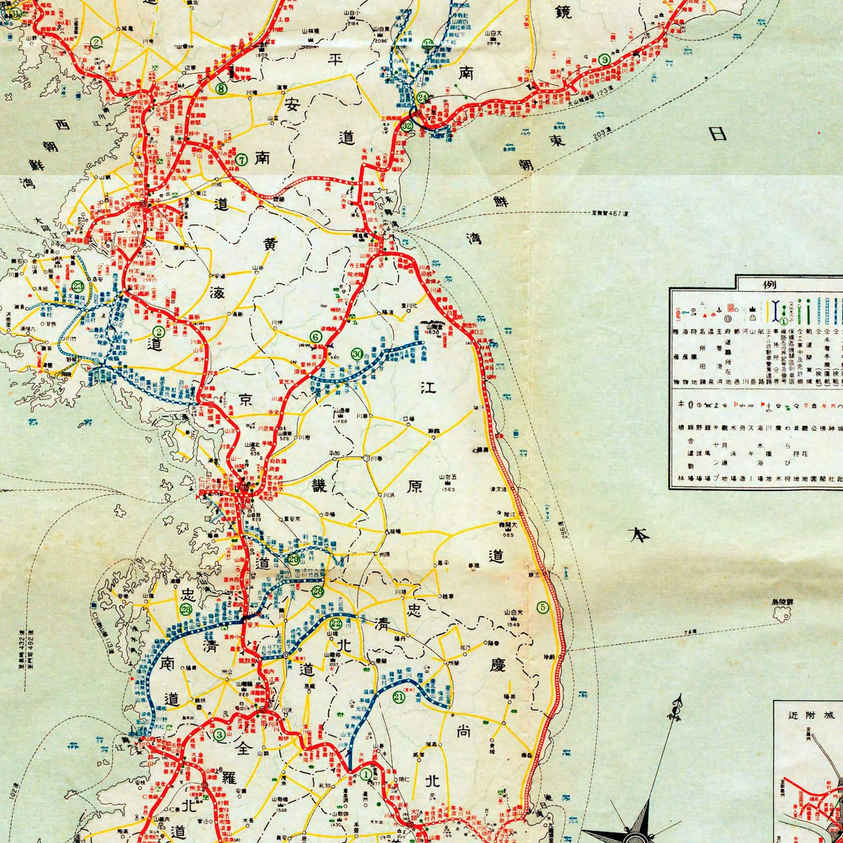 Korea 1936 - Historisk jernbanekort – billede 4