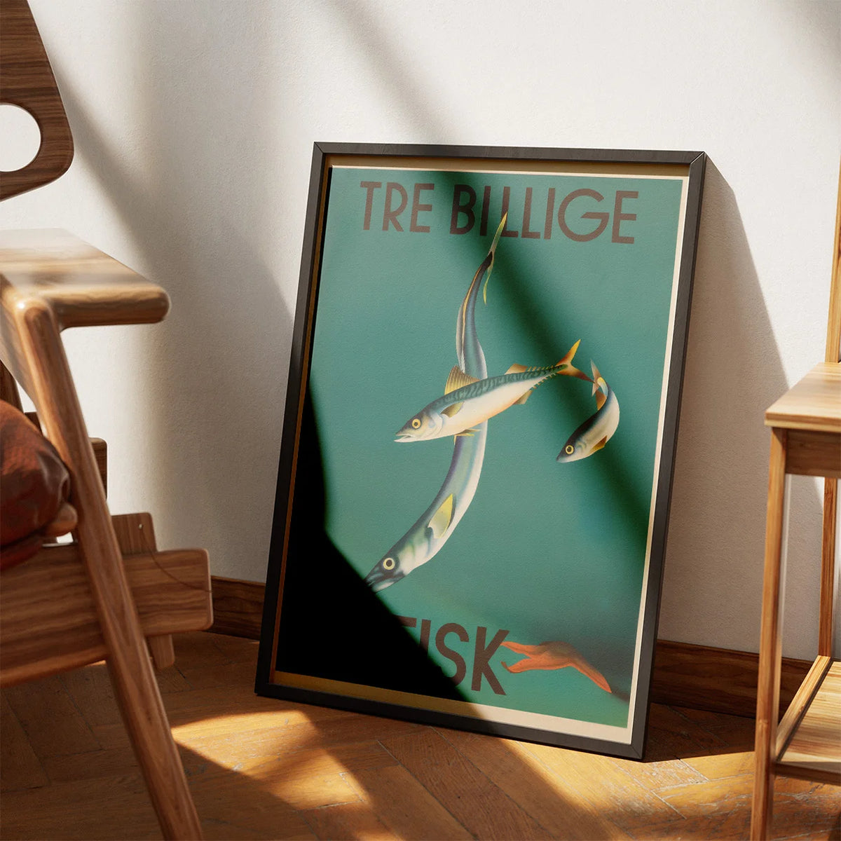 Tre billige fisk 1938 - Dansk reklameplakat - 35×50 cm – billede 3