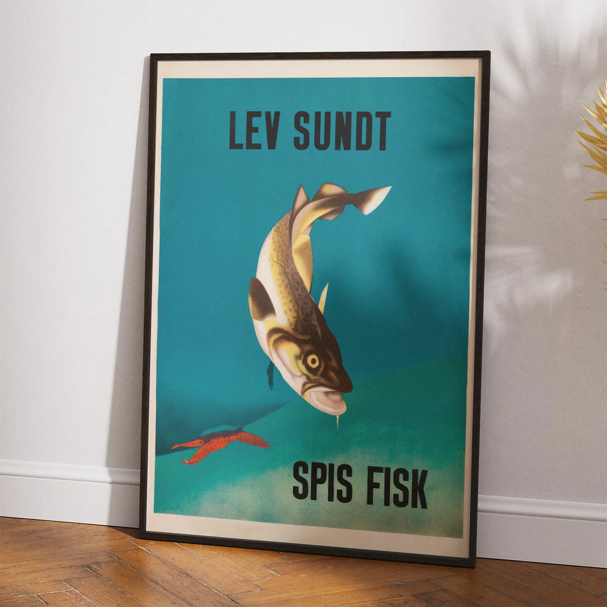 Lev sundt, spis fisk 1938 - André Ras - 35×50 cm – billede 2