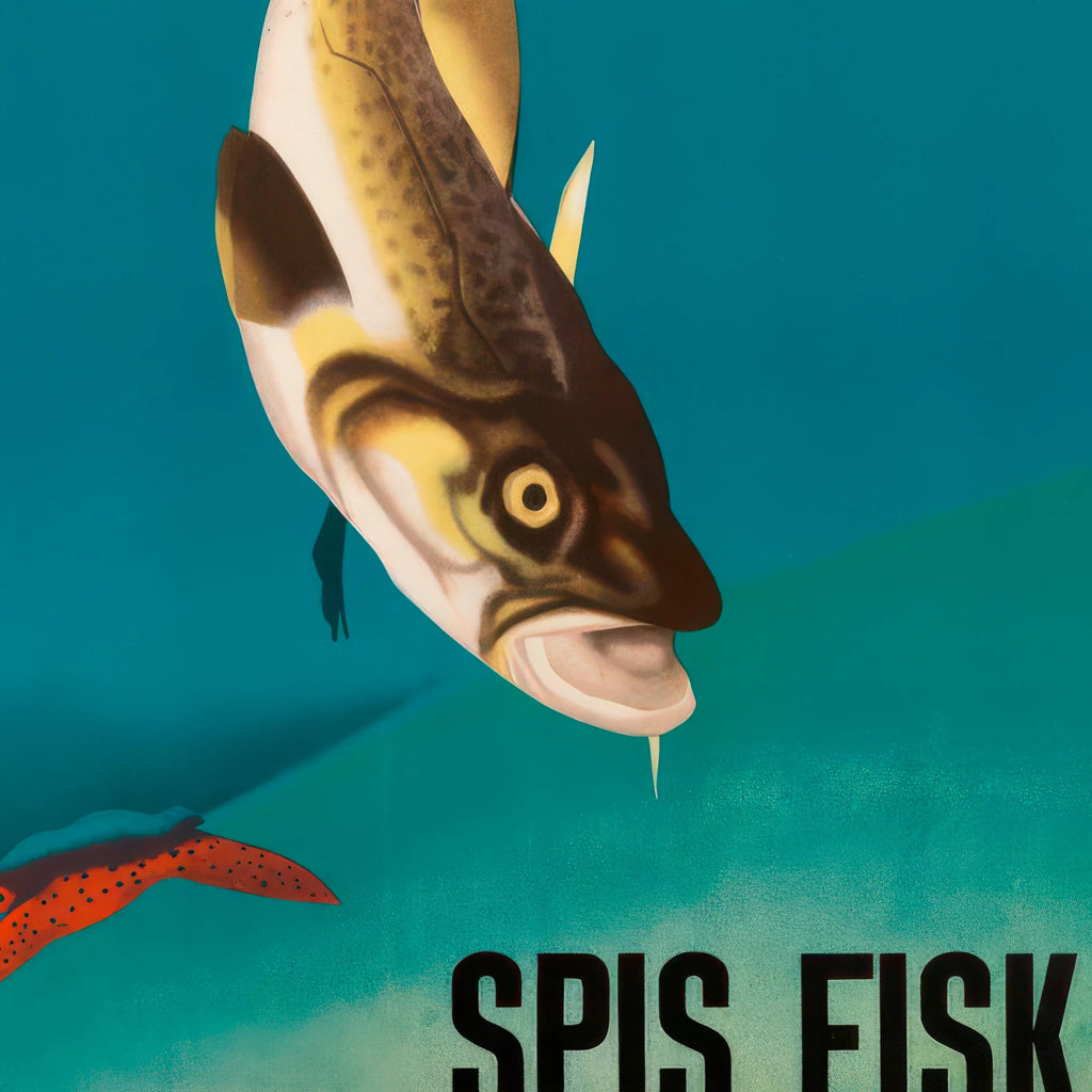 Lev sundt, spis fisk 1938 - André Ras - 35×50 cm – billede 4